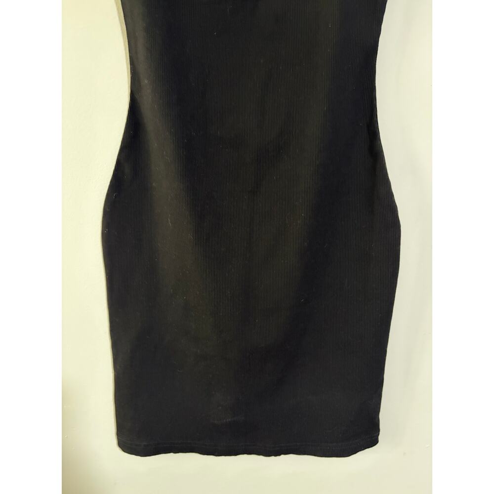MESHKI Black Ribbed Bodycon Mini Dress Women's Small Square Neck - Picture 5 of 8